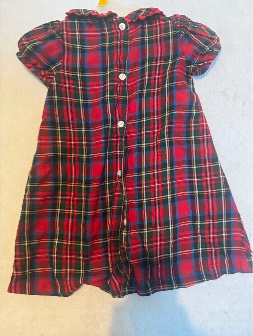 Southern Sunshine Toddler Dress 3T Red Plaid Cotton USA